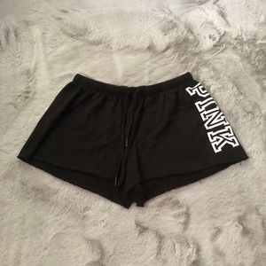 PINK cut-off black cozy shorts